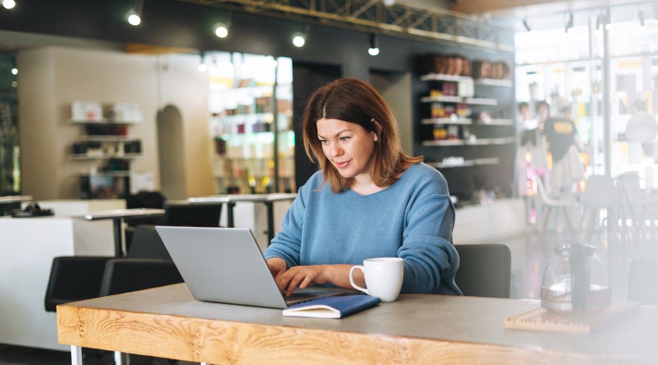 Lady Working at a Coffee Shop Lady Working at a Coffee Shop